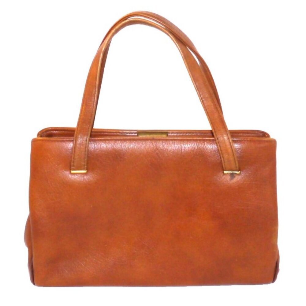 Vintage Globe Trotter brown leather flight bag satchel handbag purse by MARGOLIN